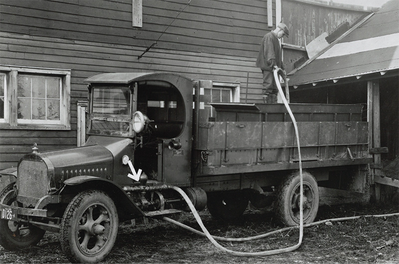 Vintage photo of a Blackmer pumping truck