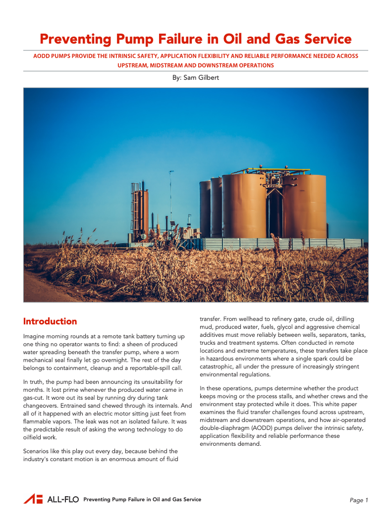 Preventing Pump Failure in Oil and Gas Service white paper cover thumbnail