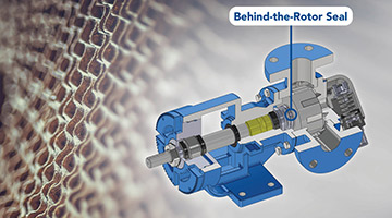 G-Series pump cutaway featuring the behind-the-rotor seal