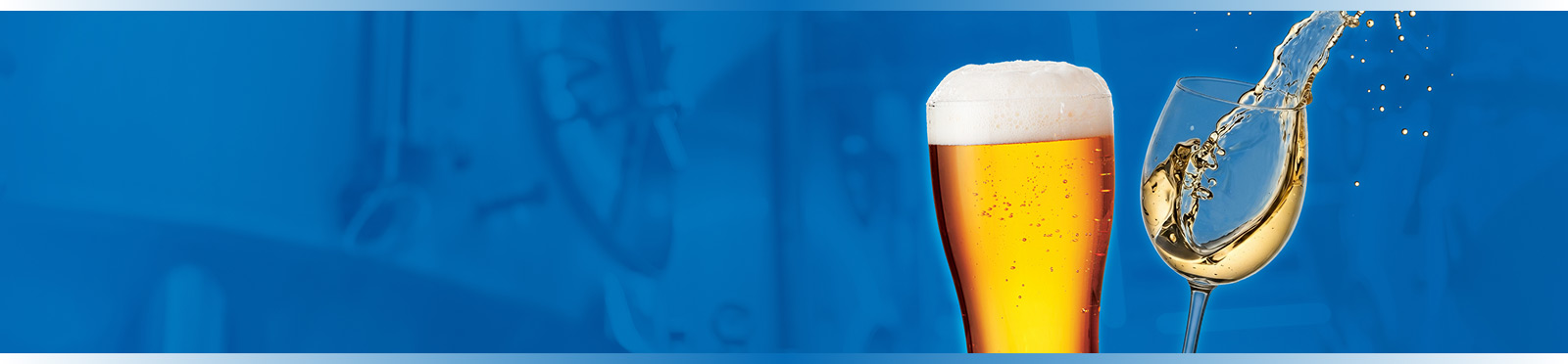 Glasses of beer and wine