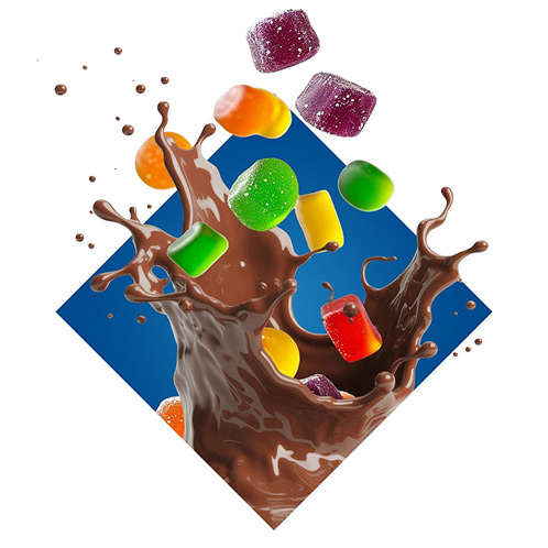 A splash of chocolate and candy