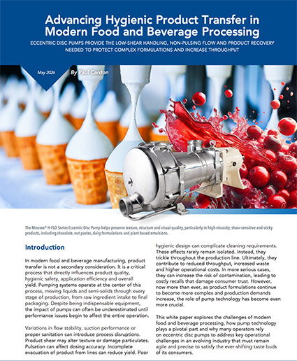 Advancing Hygienic Product Transfer in Modern Food and Beverage Processing White Paper Cover
